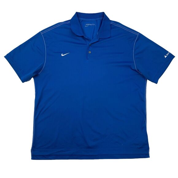 Nike Polo Shirt Mens 3XL Surf Blue Dri Fit Performance Iron Mountain Golf Club - Picture 1 of 11